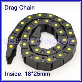 Serie 18X25Mm 37Mm 50Mm Lengte L1000mm Plastic Kabel Slepen Keten Wire Carrier Met End Connectors plastic Vloerkettingbaansystemen Semi Gesloten
