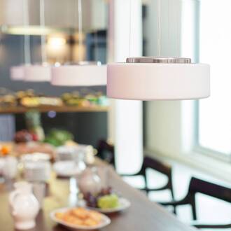 serien.lighting Curling M Hanglamp 927 Triac opaal opaal, glanzend aluminium