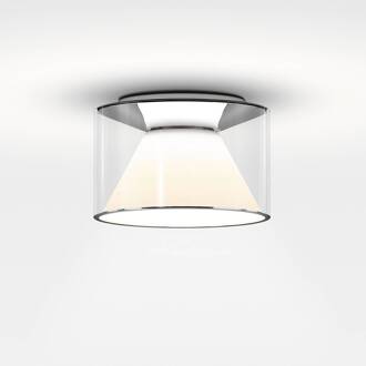 serien.lighting Drum M deck, Triac, 927, kort aluminium, helder, opaalwit