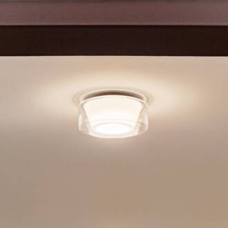 serien.lighting plafondlamp Curling M 927 Glas/conisch gepolijst aluminium, helder, opaalwit