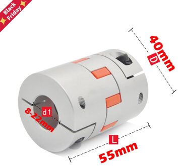 Series1PCS Flexibele Plum Klem Koppeling D40 L55 As Size Cnc Jaw Askoppeling/8/10/12/14/16/18/20/22Mm D40L55