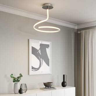 Serpentina LED plafondlamp, dimbaar chroom, wit