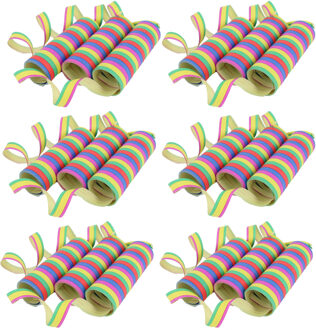 Serpentine feestversieringen - 18x rollen - gekleurd in felle kleuren - papier