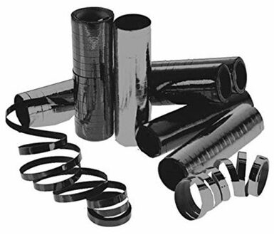 Serpentine metallic zwart 4 meter - Serpentines