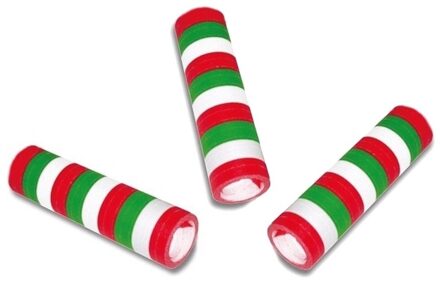 Serpentine rollen groen/rood/wit - 3x - papier - 400 cm - Italiaanse kleuren