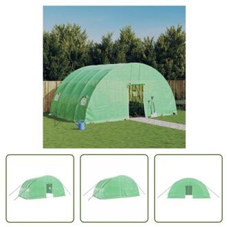 Serre Broeikas - 6 x 4 x 2.85 m - PE groen - Stalen frame