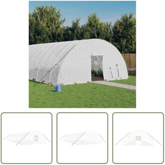 Serre - Grote tuinkas van polyethyleen (PE) en gegalvaniseerd staal - 18 x 6 x 2.85 m - Met roldeur en