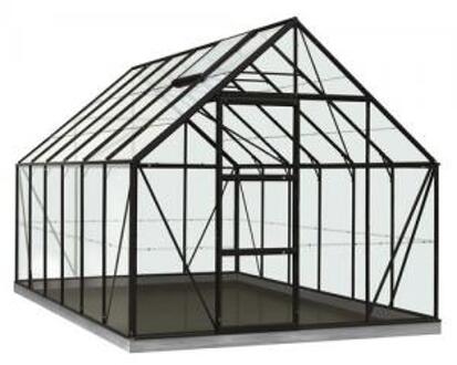 serre 'Intro Grow Oliver' gehard glas & aluminium zwart 9,9 m²