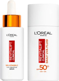 Serum L'Oréal Paris Revitalift Clinical 12% Vitamin C Serum + Daily Moisturizing Fluid SPF50 30 ml + 50 ml