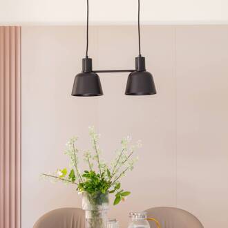 Servan hanglamp, zwart, 2-lamps mat zwart