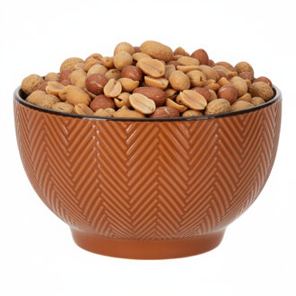 Serveer/chips schaaltje Fishbone - terra - 14 x 8 cm - keramiek - kommetjes - 680 ml