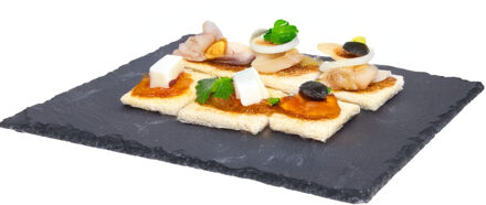 Serveerplank - leisteen - 25 x 25 cm - snack dienblad - stijlvol