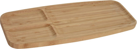 Serveerplanken/borden 3-vaks - bamboe hout - 39 cm - keuken