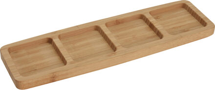 Serveerplanken/borden 4 vaks - bamboe hout - L33 x B10 cm - keuken