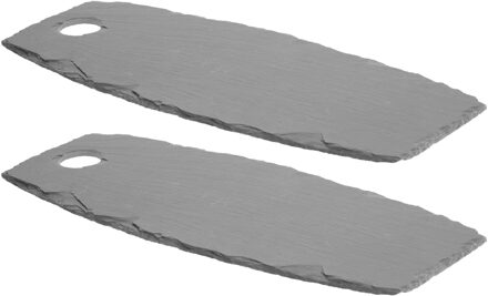 Serveerplankje voor hapjes/fingerfood? - 2x - 19 x 44 cm - Leisteen - borrelplank - tapasplank