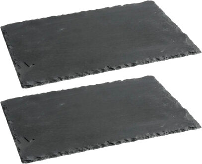 Serveerplankje voor hapjes/fingerfood? - 2x - 20 x 30 cm - Leisteen - borrelplank - tapasplank