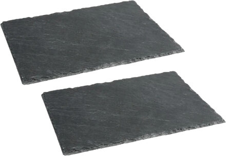 Serveerplankje voor hapjes/fingerfood? - 2x - 24 x 32 cm - Leisteen - borrelplank - tapasplank