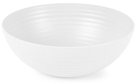 Serveerschaal - saladeschaal - D25 x H10.5 cm - kunststof - ivoor wit - 3500 ml
