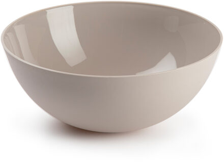 Serveerschaal/saladeschaal - D25 x H10 cm - kunststof - beige - 2,5 liter