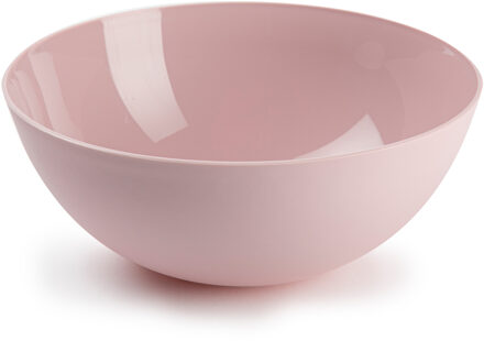 Serveerschaal/saladeschaal - D25 x H10 cm - kunststof - roze - 2,5 liter