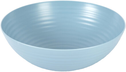 Serveerschaal/saladeschaal - D27 x H9 cm - kunststof - ijsblauw