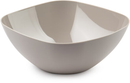 Serveerschaal/saladeschaal - D28 x H11 cm - kunststof - beige - vierkant