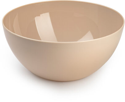 Serveerschaal/saladeschaal - D28 x H14 cm - kunststof - beige