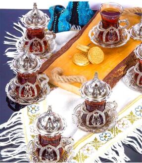 Serves 6 Turkey Products Home Kitchen Traditional Tea Set Cheap flashy Cup Tray