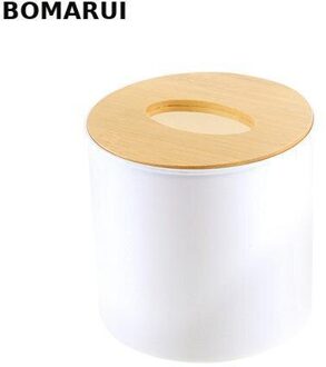 Servet Houder Massief Hout Vierkante Vorm Houten Plastic Tissue Box Case Home Keuken Papier Holdler Opbergdoos Accessoires ronde