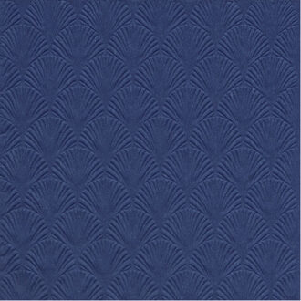 Servet Luxe - 16x - 3-laags - met schub patroon - blauw - 33 x 33 cm