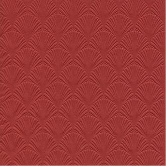 Servet Luxe - 16x - 3-laags - met schub patroon - donker rood - 33 x 33 cm Donkerrood