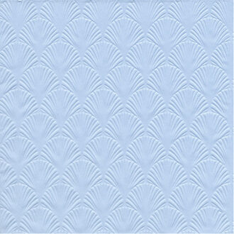 Servet Luxe - 16x - 3-laags - met schub patroon - ijs blauw - 33 x 33 cm