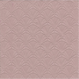 Servet Luxe - 16x - 3-laags - met schub patroon - oud roze - 33 x 33 cm