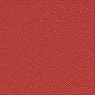 Servet Luxe - 16x - 3-laags - met schub patroon - rood - 33 x 33 cm