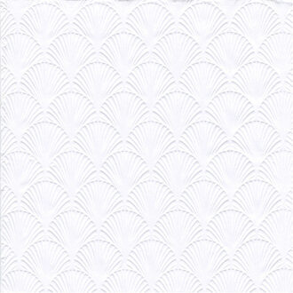 Servet Luxe - 16x - 3-laags - met schub patroon - wit - 33 x 33 cm