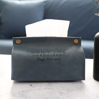 Servet Weefsel Houder Ins Nordic Lederen Tissue Doos Papier Dispenser Tissue Houder Case voor Office Home Decoratie Veeg Geval Blauw