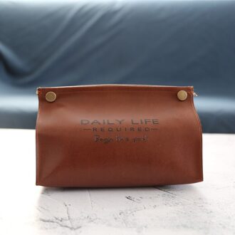 Servet Weefsel Houder Ins Nordic Lederen Tissue Doos Papier Dispenser Tissue Houder Case voor Office Home Decoratie Veeg Geval Bruin