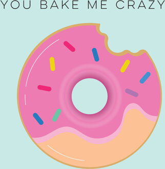 Servetten - 20x - You Bake me Crazy - donut - 33 x 33 cm - 3-laags papier - diner/lunch Multi