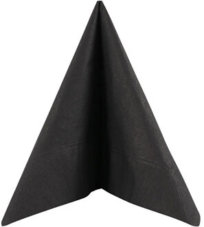 Servetten - 20x - zwart - 33 x 33 cm - papier - lunch/diner servetjes