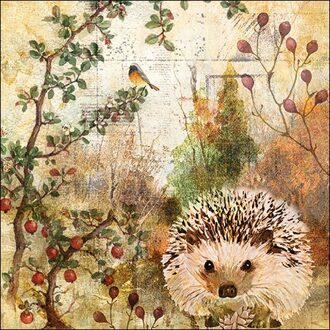 servetten - Autumn Hedgehog - 25 x 25 cm