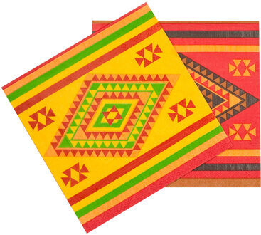 Servetten Fiesta Mexico (20st) Multikleur - Print