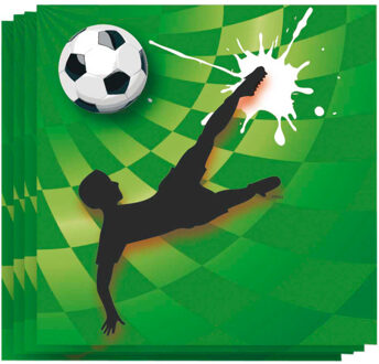 servetten Goal! 20 stuks groen 25 x 25 cm