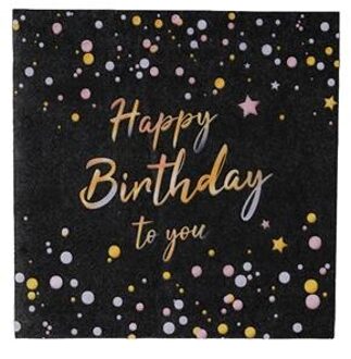 Servetten Happy Birthday To You Zwart (20st)
