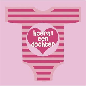 Servetten 'Hoera Een Dochter' 33 X 33 Cm 20 Stuks Roze