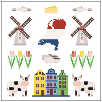 Servetten Holland Symbols 33cm Wit