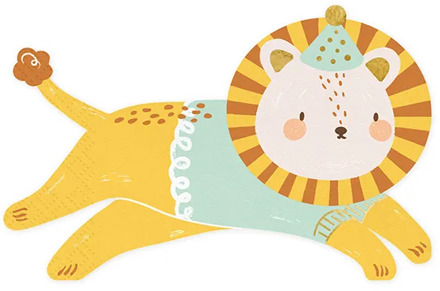 Servetten Leeuw Lio Cartoon (20st) Multikleur - Print