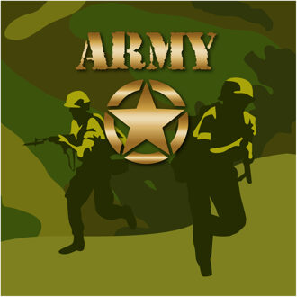 Servetten Leger Army (20st) Groen, Multikleur - Print