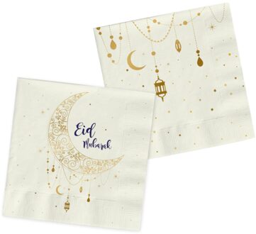 Servetten Ramadan Créme (20st) Wit - Transparant, Goud - Brons