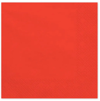 Servetten Rood 33x33cm (20st) Rood - Zalm
