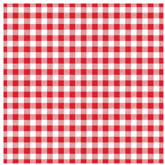 Servetten rood/wit geblokt - 90x st - papier - 33 x 33 cm - feestservetten
